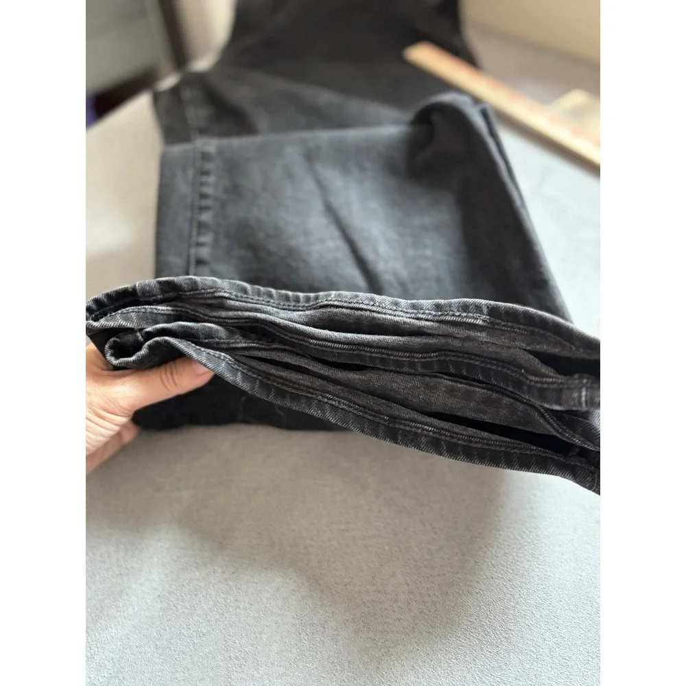 Madewell Womens The Perfect Vintage Flare Jeans Sz 33 Black Stretch Minimalist